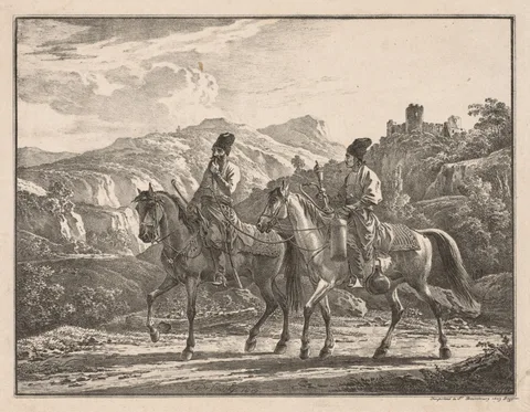 Aleksander Orłowski, Two Cossacks on Horseback
