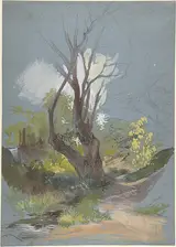 Friedrich Nerly, Mountain Path with a Tree