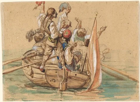 Friedrich Nerly, Greek Sailors on a Venetian Canal
