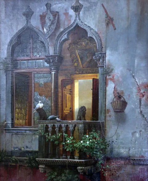 Friedrich Nerly, Window of a Venetian Palace