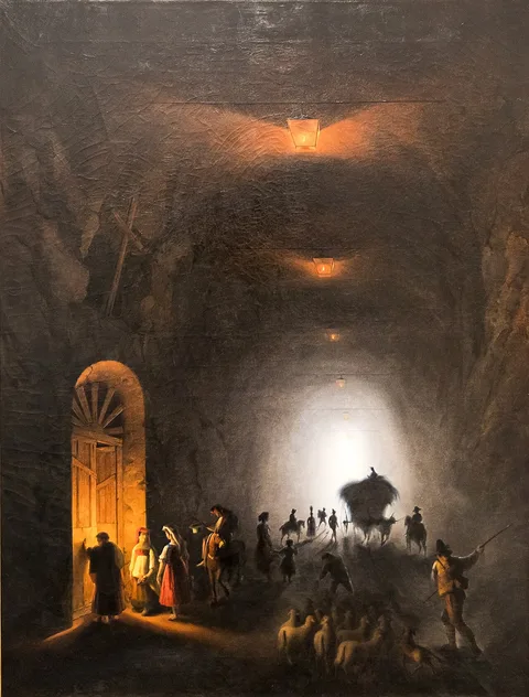 Friedrich Nerly, The Grotto at Posilippo