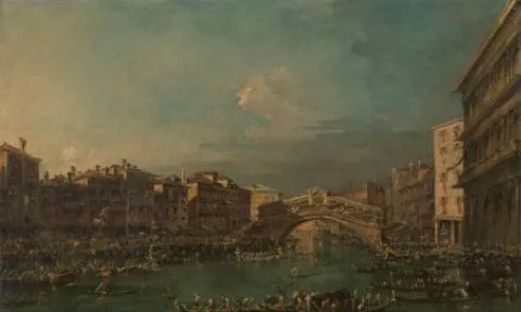 Francesco Guardi, Regatta on the Grand Canal, near the Rialto Bridge, Venice