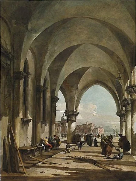 Francesco Guardi, The Arches of the Dodge's Palace, Venice, in the Direction of the Basilica San Giorgio Maggiore