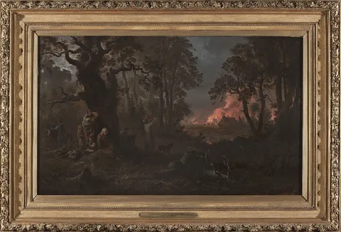 Franciszek Kostrzewski, A village on fire.