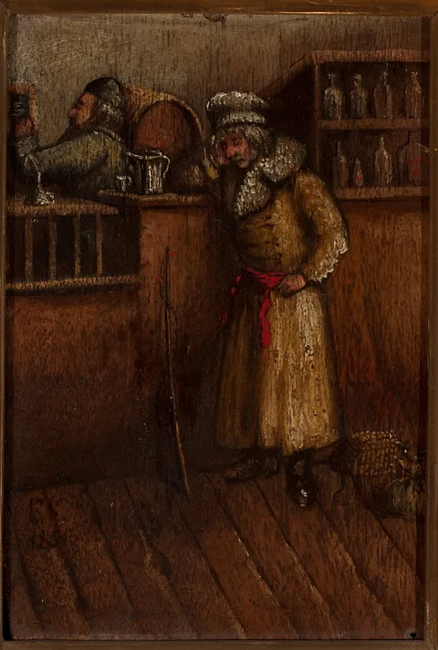 Franciszek Kostrzewski, In a tavern