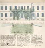 Karl Friedrich Schinkel, Elevation and Plan of the Façade of a Building