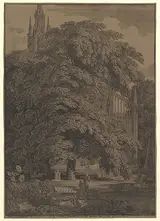 Karl Friedrich Schinkel, Gothic Church Hidden by a Tree