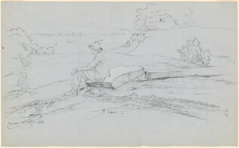 David Johnson, Study for "White Mountains from North Conway, New Hampshire" [recto]
