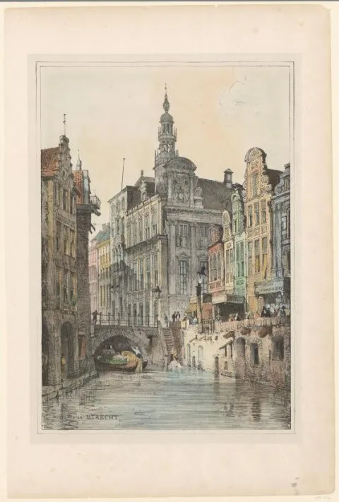 Samuel Prout, Gezicht op het stadhuis van Utrecht