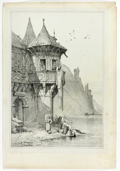 Samuel Prout, At Braubach on the Rhine, from Facsimiles of Sketches made in Flanders and Germany