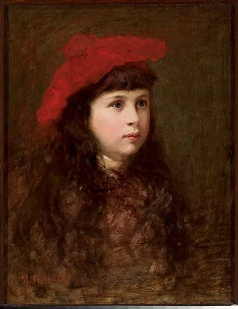 Maurycy Trębacz, Portrait of a girl in a red beret
