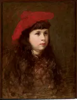 Maurycy Trębacz, Portrait of a girl in a red beret