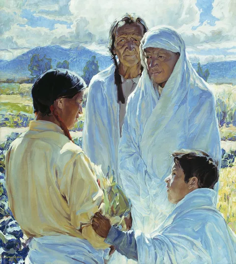 Walter Ufer, The Solemn Pledge, Taos Indians