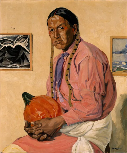 Walter Ufer, Portrait of a Man with a Pumpkin