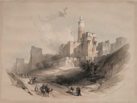 David Roberts, Citadel of Jerusalem, without the Walls, Tower of David
