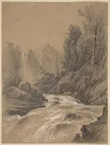 William Hart, Mountain Landscape, Stream and Waterfall
