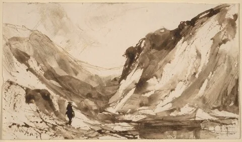 William Hart, Deep Valley in Mountainous Landscape