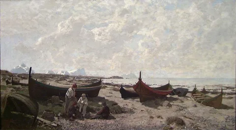 Otto Sinding, Boats on the Beach
