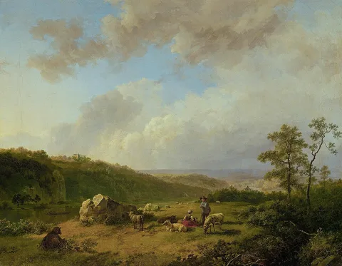 Barend Cornelis Koekkoek, Landscape with an approaching Rainstorm