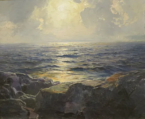 Frederick Judd Waugh, Moonrise (Quarter Moon on Tumbling Seas)