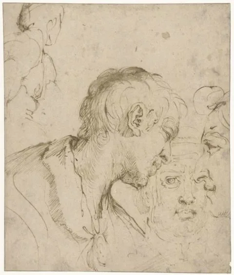 Annibale Carracci, Drie hoofden van mannen