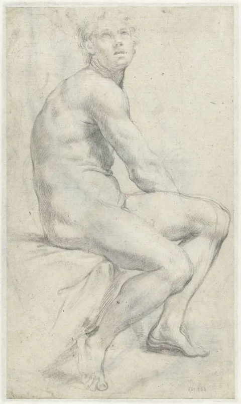 Annibale Carracci, Studie van een mannelijk naakt