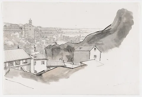 Joseph Vernet, View of the Caelian Hill, Rome, with the church of Santi Giovanni e Paolo, seen from the Aventine, Rome