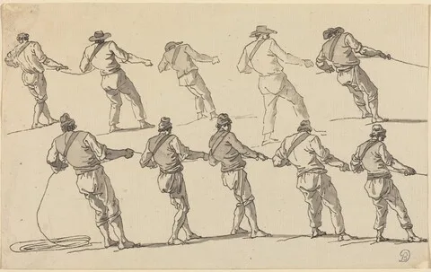 Joseph Vernet, Ten Men Pulling on Ropes