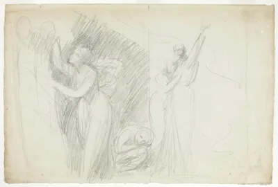 George Romney, Prospero, Miranda, and Caliban, from The Tempest