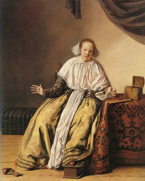 Jan Miense Molenaer, A young woman seated by a table