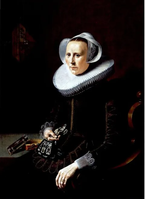 Jan Miense Molenaer, Portrait of a Woman with Embroidered Gloves