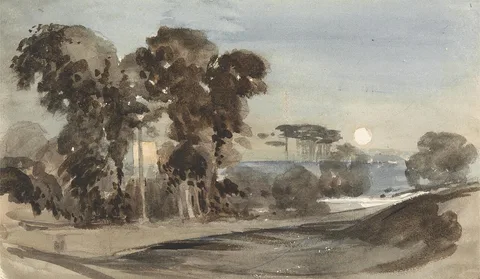 John Varley, Landscape by Moonlight