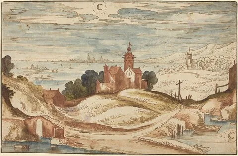 Joos de Momper, Landscape with Chateau on a Hill