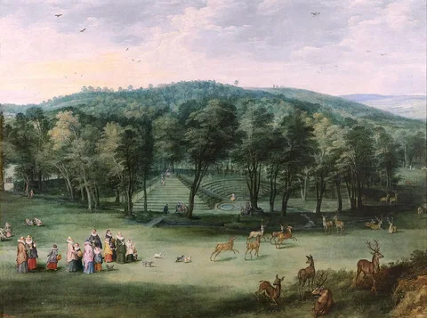 Joos de Momper, The Infanta Isabel Clara Eugenia in the Mariemont Park