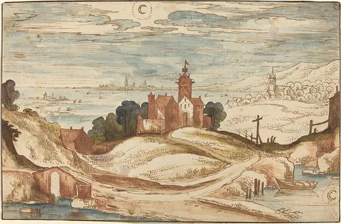 Joos de Momper, Landscape with Chateau on a Hill