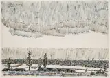 David Brown Milne, Neuville St. Vaast, Nissen Huts on the Arras-Souchez Road