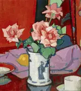 Samuel Peploe, Pink Roses, Chinese Vase