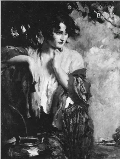 Leopold Schmutzler, girl near spring