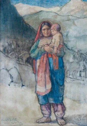 Charles William Bartlett, Afghani Mother & Child, Khyber Pass