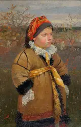 Joža Uprka, Little girl in fur coat