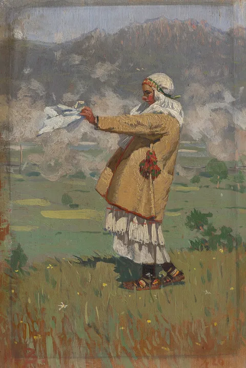 Joža Uprka, Woman from Čičmany in Folk Costume