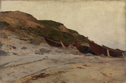 Nikolai Ulfsten, Boats on the Beach at Jæren