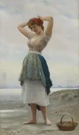 Eugen von Blaas, On the beach