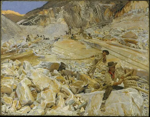 John Singer Sargent, Bringing Down Marble from the Quarries to Carrara
