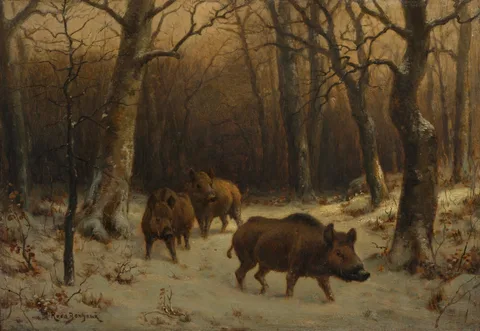 Rosa Bonheur, Wild Boars in the Snow