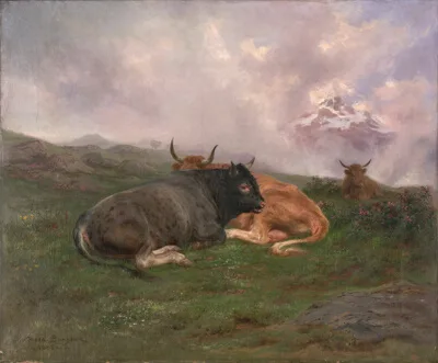 Rosa Bonheur, Cattle at Rest on a Hillside in the Alps