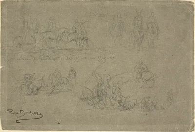 Rosa Bonheur, Chief Returning from a Bison Hunt and other Studies
