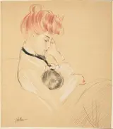 Paul César Helleu, Madame Helleu Cradling Paulette in Her Arms