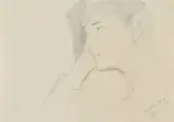 Paul César Helleu, Kop van een peinzende dame met het hoofd op de hand gesteund