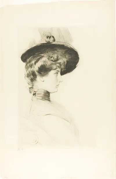 Paul César Helleu, Portrait of a Woman Wearing a Hat (Madame Letellier)